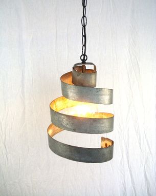 Custom Made Wine Barrel Ring Pendant Light - Lavaliere - Made From Retired California Wine Barrel Rings