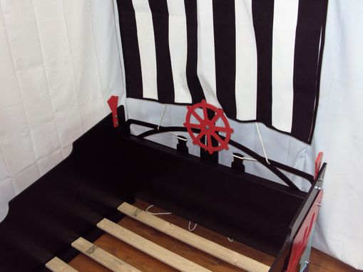 Custom Made Pirate Ship Twin Kids Bed Frame - Handcrafted - Nautical Themed Children's Bedroom Furniture