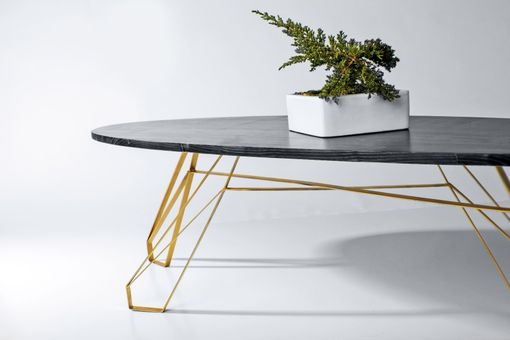 Custom Made Mid Century Style Oval Coffee Table