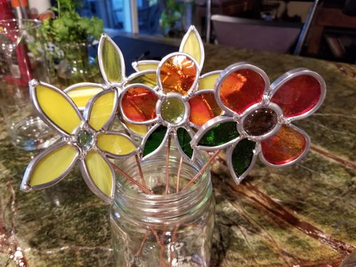 Custom Made Stained Glass Flower