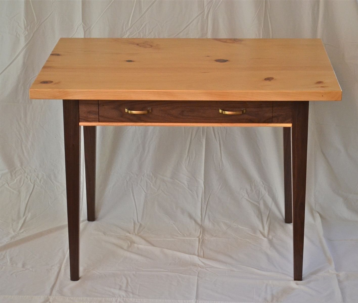 Hand Made Writing Desk Of Black Walnut And Knotty Pine By White