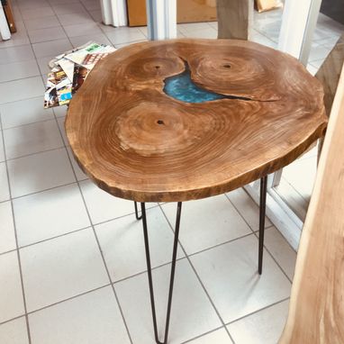 Custom Made Live Edge Side End Table (Tropical Almond)