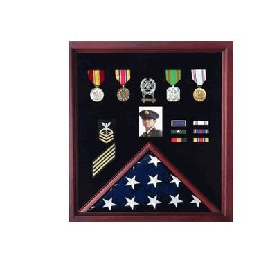 Custom Made Flag And Medal Display Case