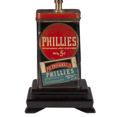 Custom Made Vintage Phillies Cigar Tin Lamp