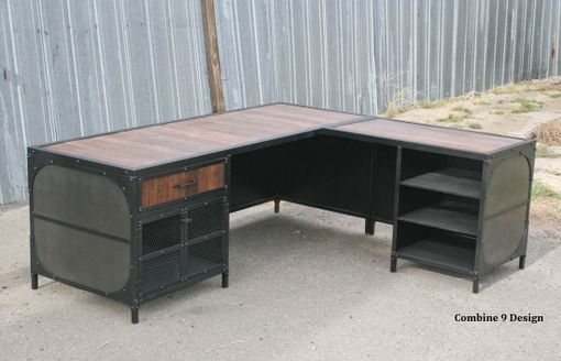 Custom Made Modern Industrial L Shaped Desk. Reception Desk. Modern Style Office Furniture. Customization.