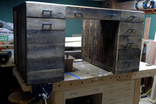 Custom Made Large Reclaimed Oak Desk