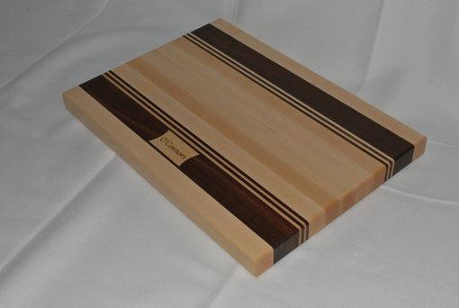 Custom Made Personalized Maple Walnut Edge Grain Cutting Board