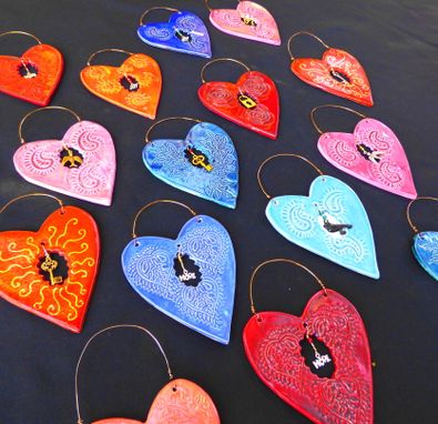 Custom Made Hearts Of Hope, Window To My Heart Ornaments, 1 Ceramic Wall Hearts