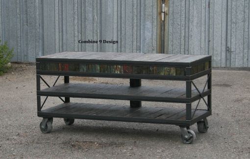 Custom Made Mid Century Modern/Vintage Industrial Media Console/Tv Stand. Rustic, Modern.