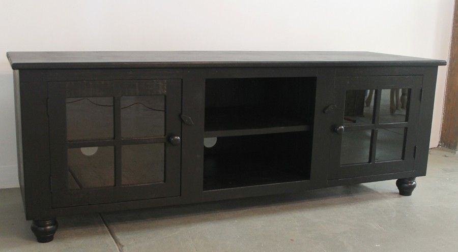 Handmade Black Wash Reclaimed Pine Media Cabinet For Tv by 