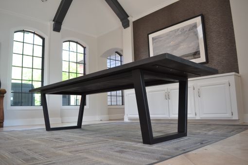 Custom Made Ash + Steel Industrial Dining Table, 10' Long