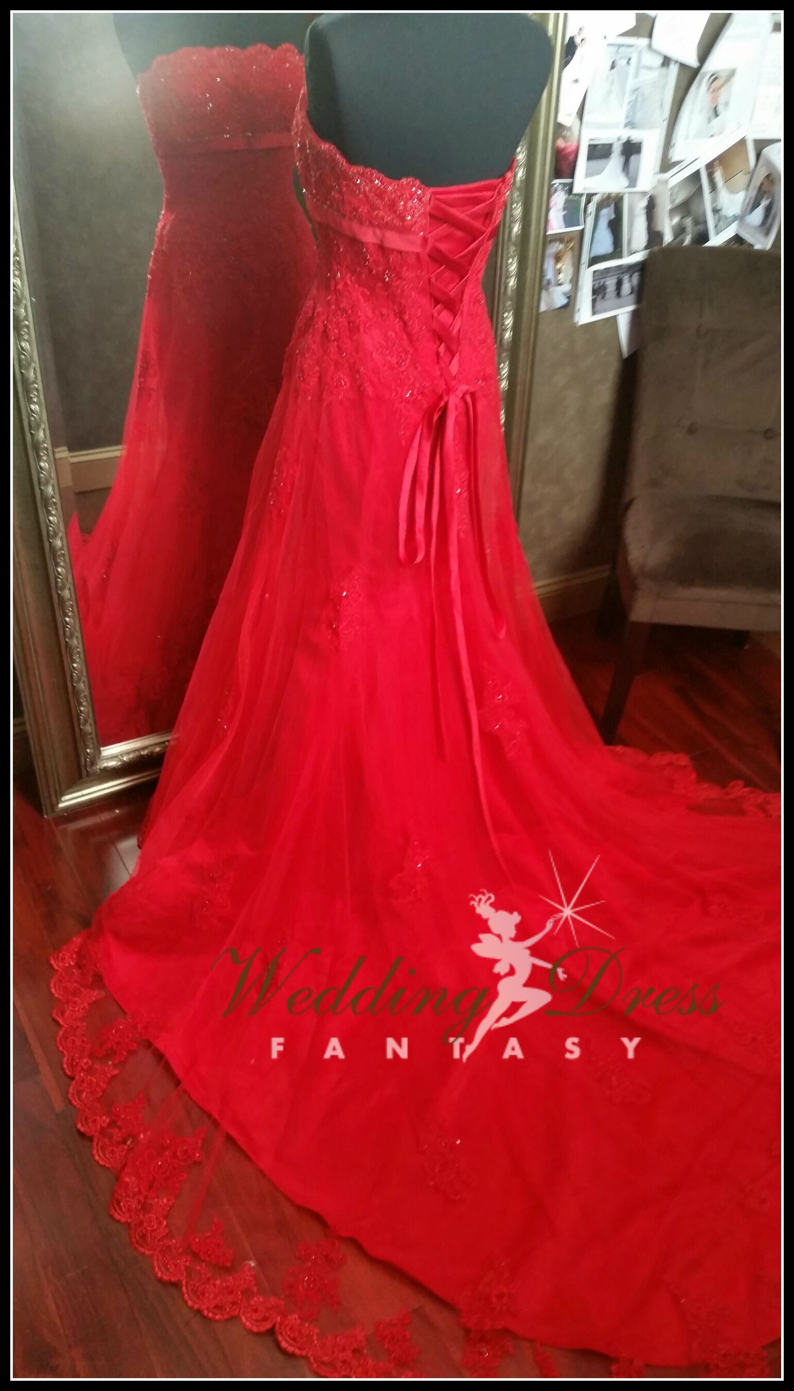 Buy Handmade Red Wedding Dress, made to order from Wedding Dress ...