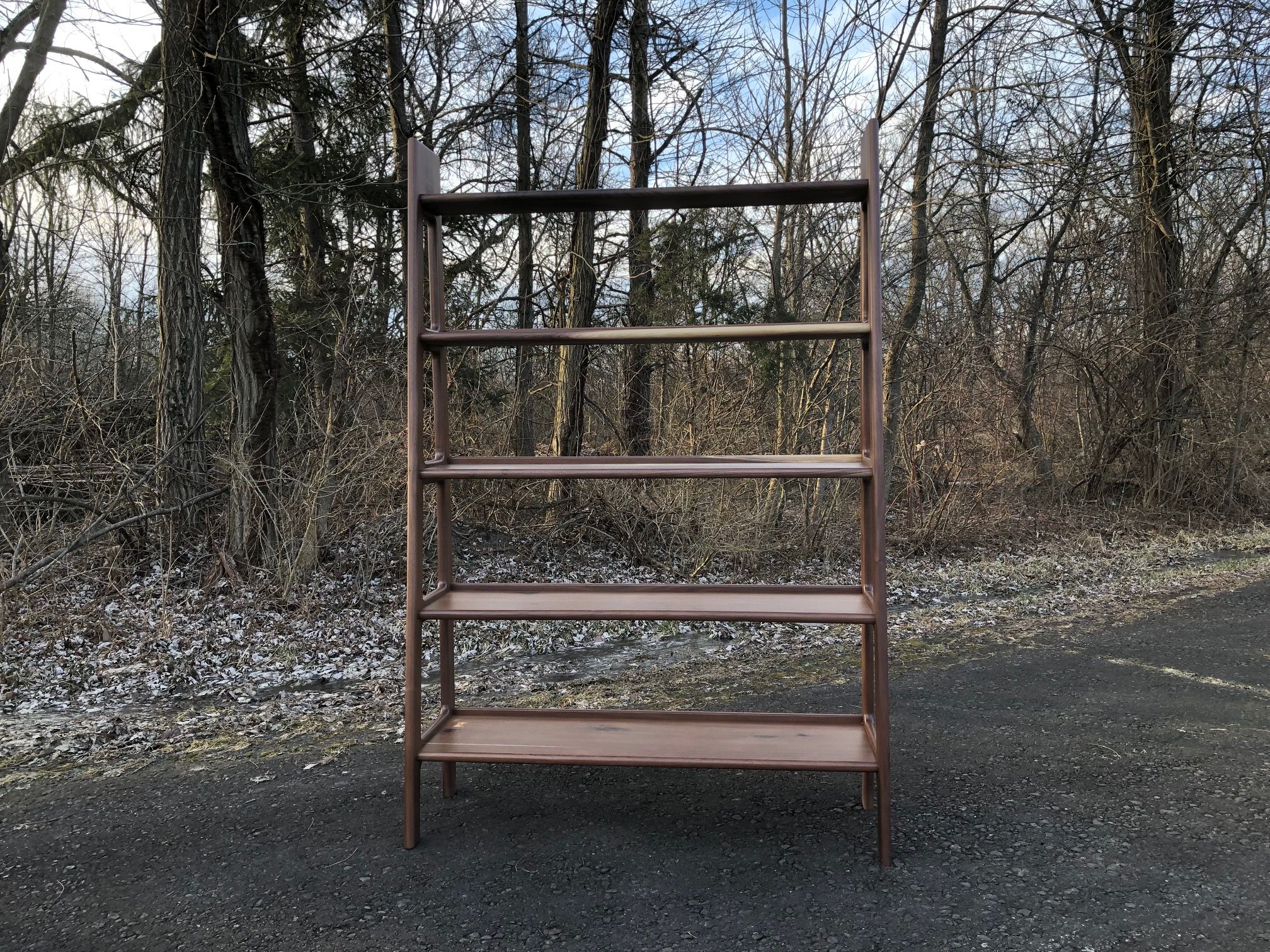 Custom Mid Century Modern Style Walnut Bookshelves. by Don Yacovella