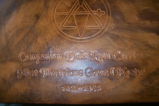 Custom Made Custom Leather Mason Case With York Rite Symbol And Personalization