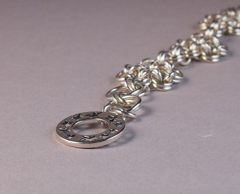 Custom Made Sterling Silver Japanese 6-In-1 Flower Chain Maille Bracelet