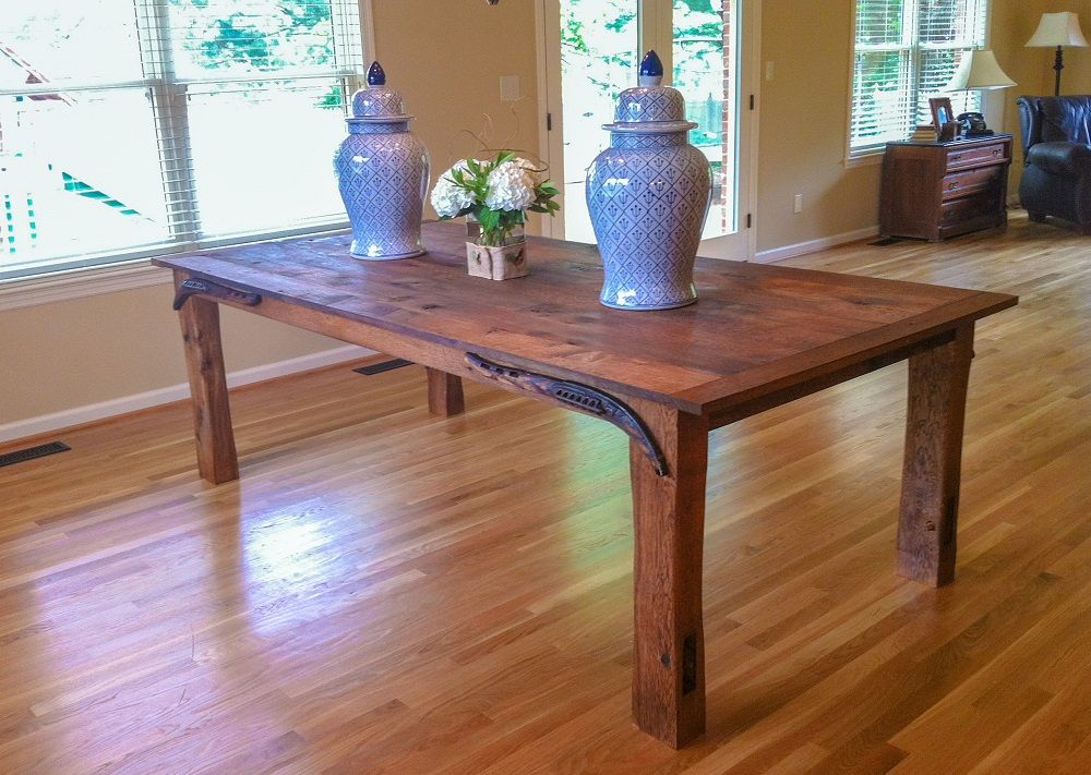 Hand Crafted Dining Table Reclaimed Oak Barnwood by William Ney, LLC