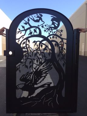 Custom Made Metal Gate Steel Eagle Fairies Home Pedestrian Walk Thru Iron Garden