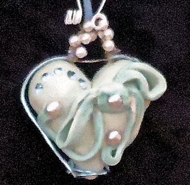 Custom Made Blue Heart Necklace And Earring Set