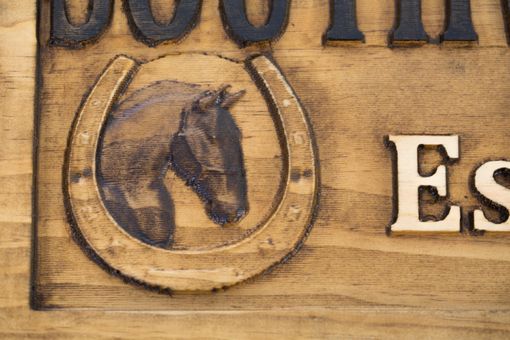 Custom Made Ranch Sign Horse Barn Horseshoe Decor Rustic Cabin Decor Man Cave Sign Established Camper Sign