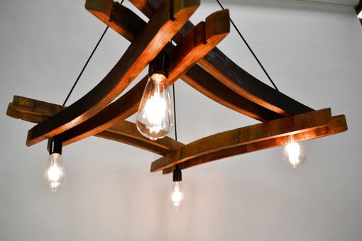 Custom Made Wine Barrel Stave Chandelier - Artessa - Made From Retired California Wine Barrels