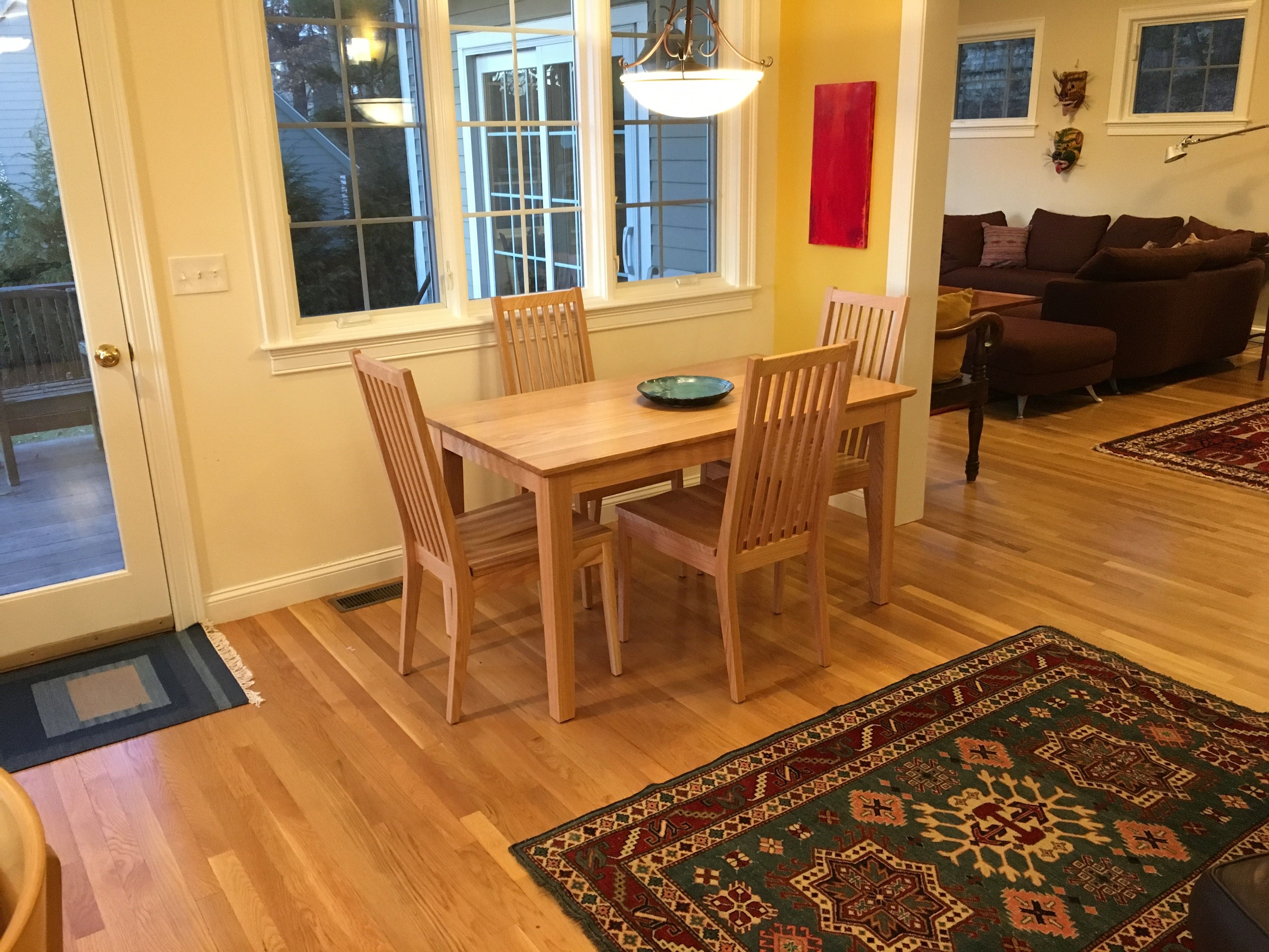 small oak dining room set