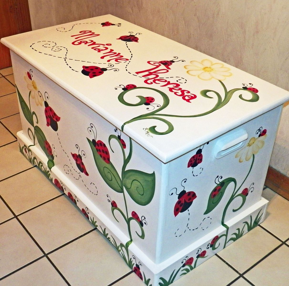 Hand Crafted Ladybug Toy Box Custom Designed For You by Original