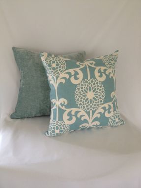 Custom Made Light Blue And White Floral Cotton Pillow Cover