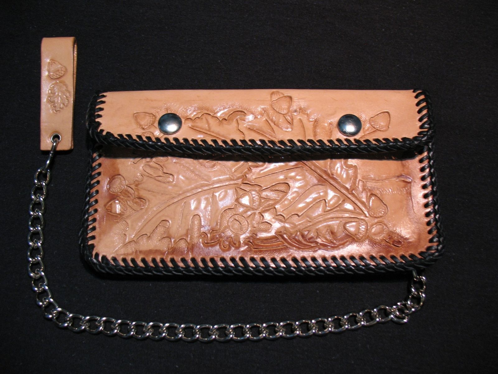 Hand Made Carved Leather Biker Wallet by Perfection In Reflections, Inc. | www.bagssaleusa.com