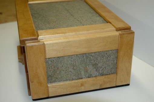 Custom Made Maple Jewelry Box W Stone Veneer Inlays
