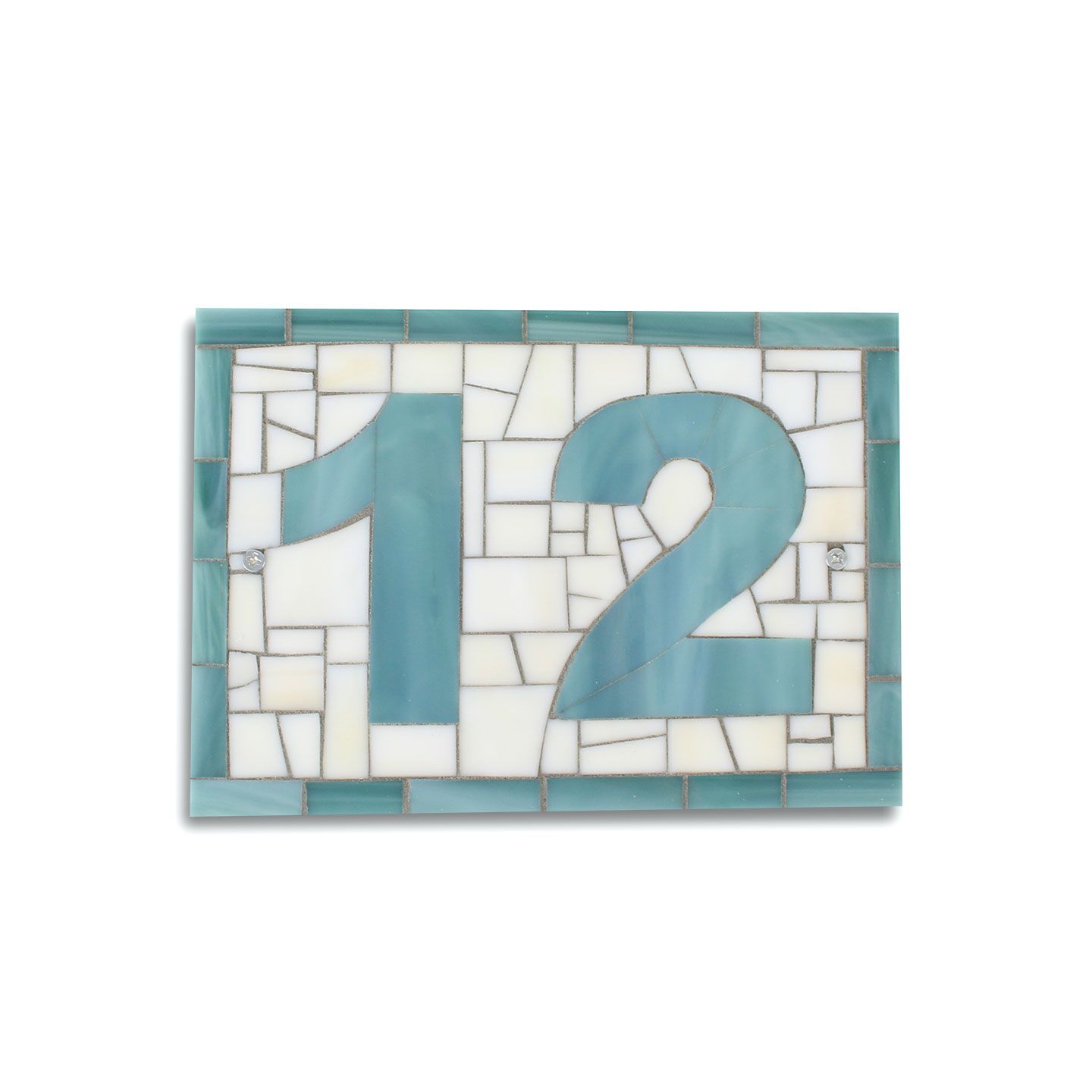Handmade Custom Outdoor Mosaic, House Number Tiles