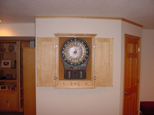 Custom Made Maple Dart Board Cabinets