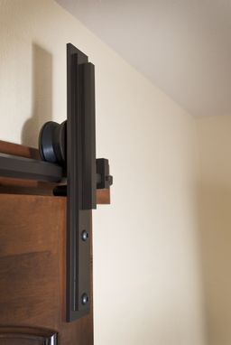 Custom Made Interior Barn Door Hardware: Hex Bar Installation