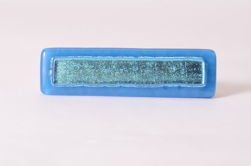 Custom Made Egyptian Blue And Silver Dichroic Glass Knob