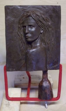 Custom Made Hot Cast Bronze Bas-Relief Portrait Of Eva Green
