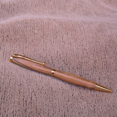 Custom Made Wood Pen In Elm  With Veneer Accent S002