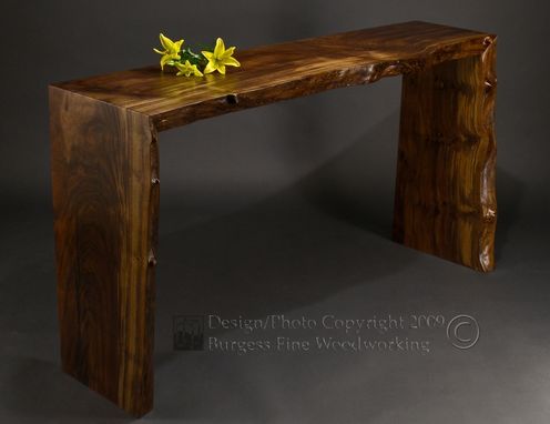 Custom Made Poured Walnut Sofa Table