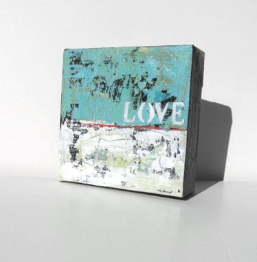 Custom Made Turquoise Original Acrylic Abstract Expressionist Painting "Love" By Brooke Howie