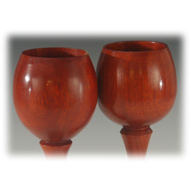 Custom Made Toasting Glasses In Bloodwood (Wedding And 5th Year Anniversary)