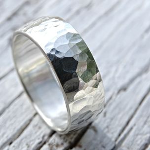 Claudia Fernandes Crazy Jewelry Las Vegas Nv Bold Mens Ring Hammered Surface And Domed Shape Silver Wedding Band Engagement