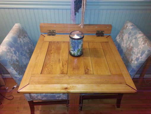 Custom Made Oak Drop Down Dining Table