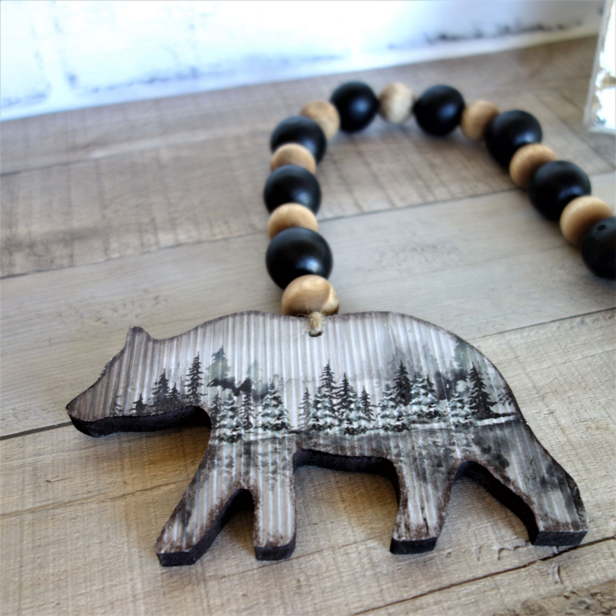 Buy Custom Made Black Bear Decor Bead Garland Cabin Decor Woodland