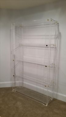 Custom Made Lucite / Acrylic Bookcase - Button Line - Handcrafted, Made To Order- Custom Sizing Welcome