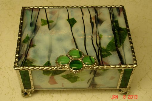 Custom Made Custom Made Stained Glass Jewelry Box With Dividers