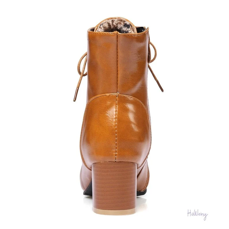 Buy Custom Winter Ankle Boots, Pu Leather Women Boots, Women Work Shoes