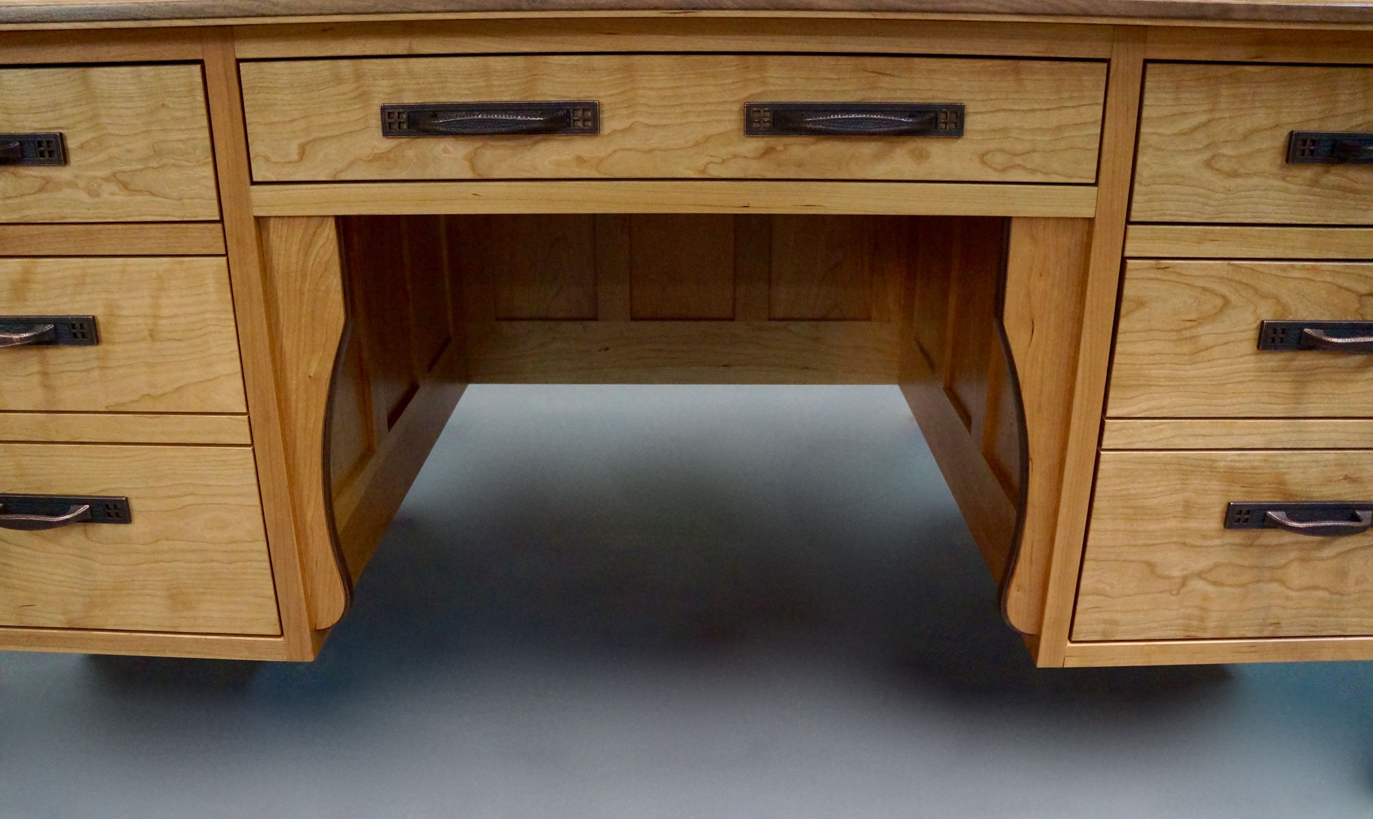 Hand Crafted CherryMission Style Executive Desk by Gerspach