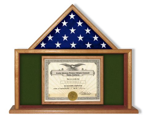 Custom Made Usmc Flag Certificate Display Case