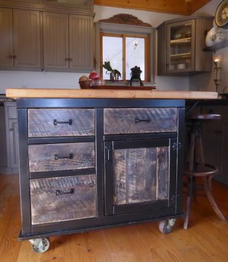 Custom Made Kitchen Island With Maple Butcher Block Top