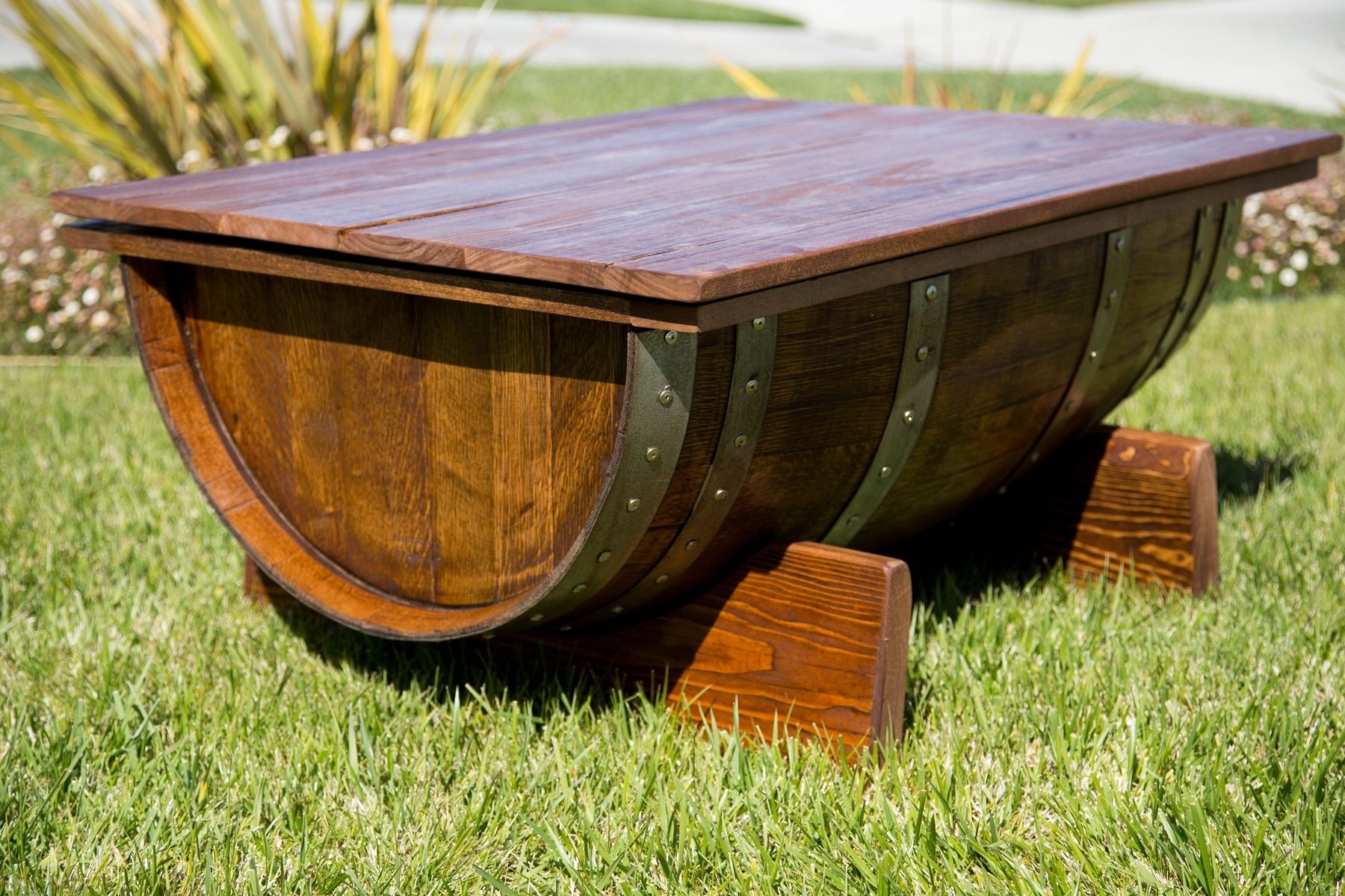 Custom Made Wine Barrel Coffee Table by By Gordon Living