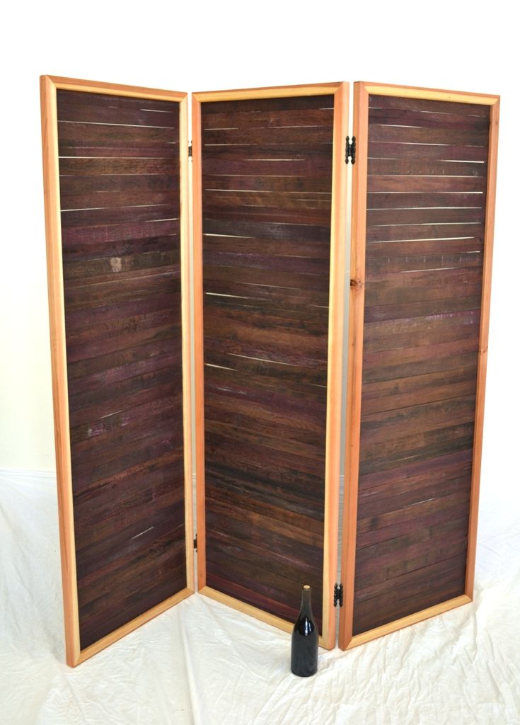 Hand Made Wine Barrel Room Divider Folding Screen Legnoso Made From