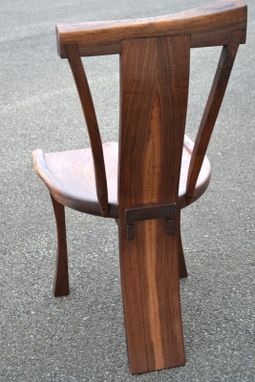 Custom Made Curvy Backed Walnut Dining Chair